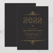 Art Deco Uitnodigingen nieuwjaarsfeest (Voorkant / Achterkant)