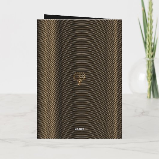 Art Deco uitnodigingskaart zwart en goud gevouwen Aankondiging (Achterkant)