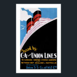 Art Deco Union Lines Poster<br><div class="desc">zeelieden adverteren poster dat reizen op de Union Steam Ship Company of New Zealand bevordert.</div>