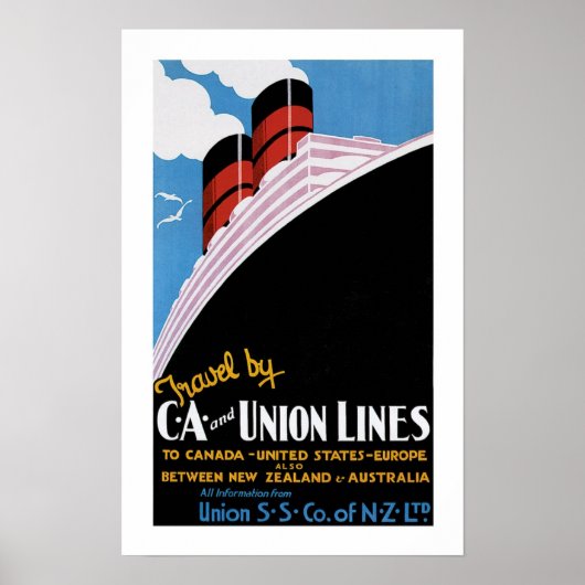 Art Deco Union Lines Poster (Voorkant)