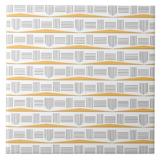 Art Deco Urban Sunrise Keramische Tegel Tegeltje (Voorkant)