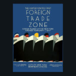 Art Deco US 1st Foreign Trade Zone WPA Poster<br><div class="desc">Dit is een digitaal verbeterde afdruk van een  1937 Art Deco WPA-poster voor de City of New York Department of Docks,  waarin vijf oceaanlijners worden getoond,  met de titel "De eerste buitenlandse handelszone van de Verenigde Staten". Hoewel de achtergrondkleur uit het oorspronkelijke ontwerp werd afgeleid,  kunt u het aanpassen.</div>