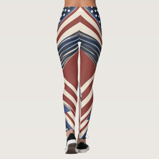 Art Deco US Flag Leggings for 4th of July (Achterkant)