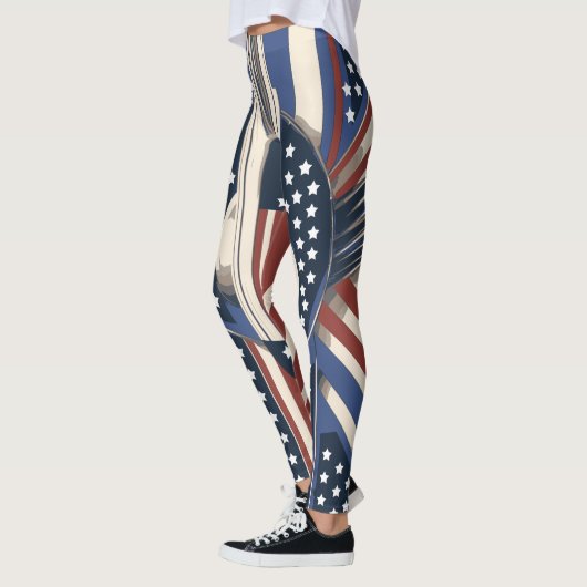 Art Deco US Flag Leggings for 4th of July (Links)