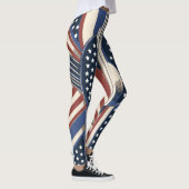 Art Deco US Flag Leggings for 4th of July (Rechts)