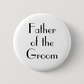 Art Deco Vader van de Groom Wedding Button (Voorkant)