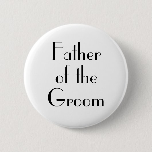 Art Deco Vader van de Groom Wedding Button (Voorkant)