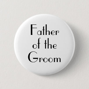Art Deco Vader van de Groom Wedding Button