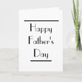 Art Deco Vaderdag Minimalistische Typografie Kaart (Voorkant)