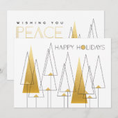 Art Deco vakantiebomen Feestdagenkaart (Voorkant / Achterkant)