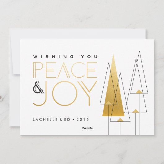 Art Deco vakantiebomen Feestdagenkaart (Achterkant)