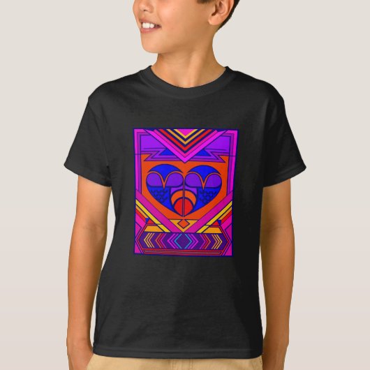 Art Deco Valentijn Heart T-shirt (Voorkant)