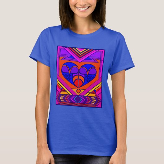 Art Deco Valentijn Heart T-shirt (Voorkant)
