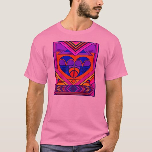 Art Deco Valentijn Heart T-shirt (Voorkant)