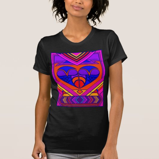 Art Deco Valentijn Heart T-shirt (Voorkant)