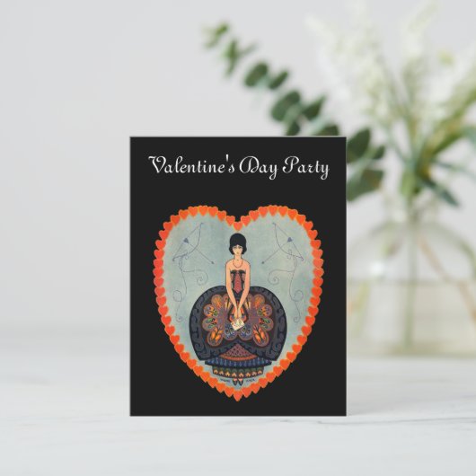 Art Deco-Valentijn Kaart (Staand voorkant)