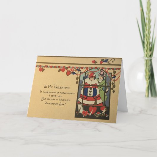 Art Deco-Valentijnsdag Feestdagen Kaart (Voorkant)