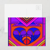 Art Deco Valentijnshart Feestdagenkaart (Voorkant / Achterkant)