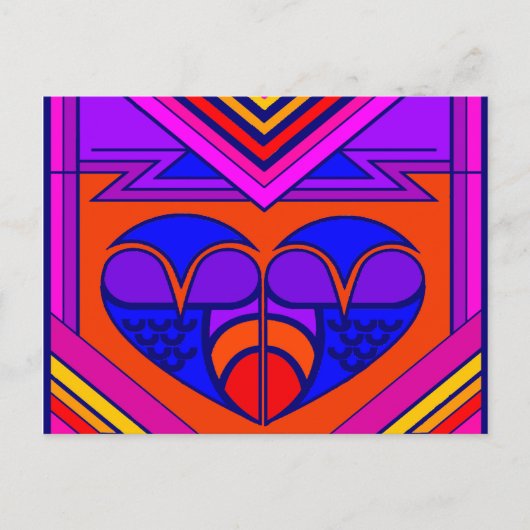 Art Deco Valentijnshart Feestdagenkaart (Voorkant)