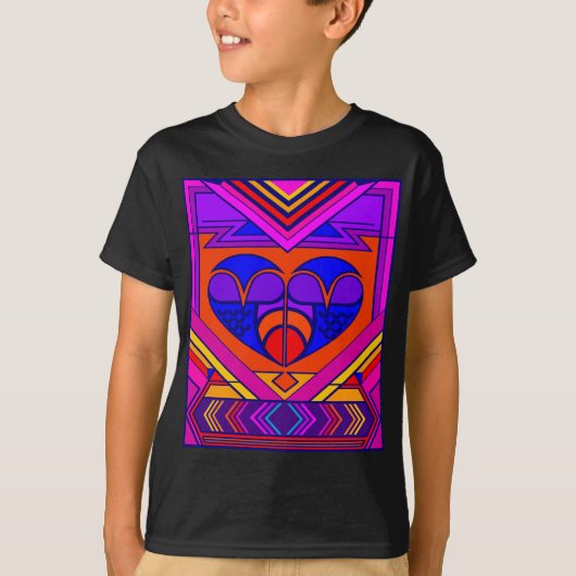 Art Deco Valentijnshart T-shirt (Voorkant)
