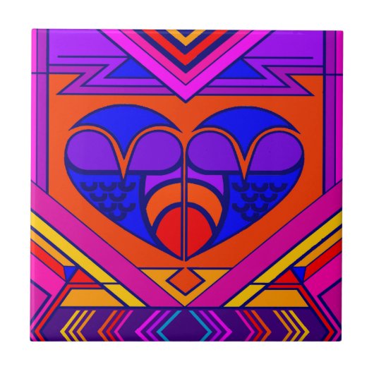 Art Deco Valentijnshart Tegeltje (Voorkant)