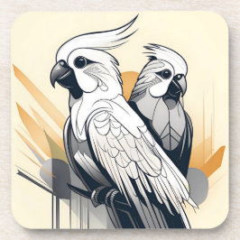 Art Deco Valkparkiet Harde plastic onderzetters se