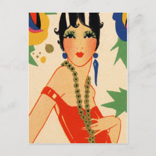 Art Deco Vamp, Flapper uit 1920 Briefkaart