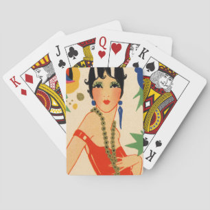 Art Deco Vamp, Flapper uit 1920 Pokerkaarten