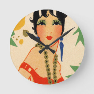 Art Deco Vamp, Flapper uit 1920 Ronde Klok