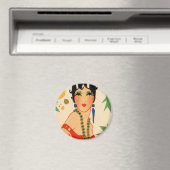 Art Deco Vamp, jaren '20 Flapper Magneet (Insitu (Vaatwasser))