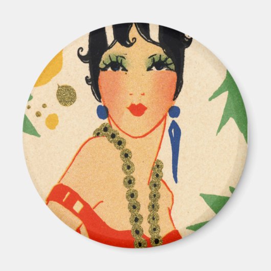 Art Deco Vamp, jaren '20 Flapper Magneet (Voorkant)