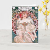 Art deco van de de kledingsdame van Champenois Kaart (Gele Bloem)