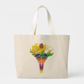 Art Deco Vase with Golden Flowers Grote Tote Bag (Achterkant)