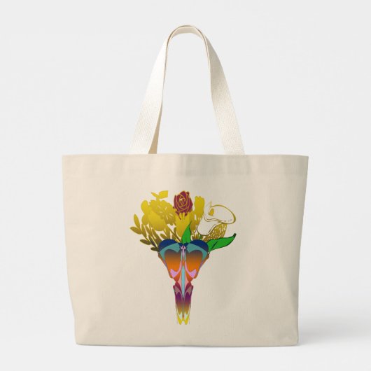 Art Deco Vase with Golden Flowers Grote Tote Bag (Achterkant)