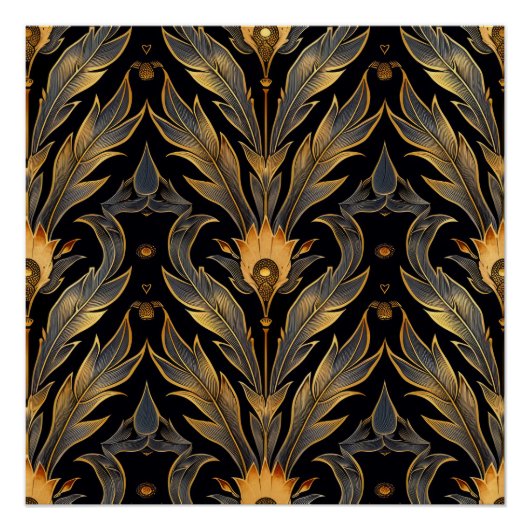 Art Deco Veer Patroon Perfect Poster (Voorkant)