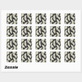 Art Deco Veer Patroon Vierkante Sticker (Vel)