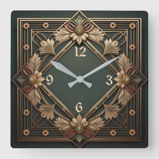 Art Deco-ventiel Vierkante Klok (Voorkant)