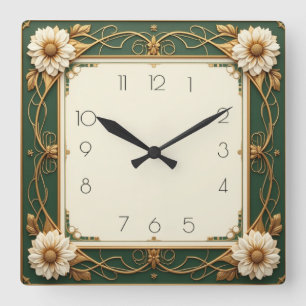 Art Deco-ventiel Vierkante Klok