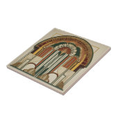 Art Deco ventilator keramische tegel Tegeltje (Zijkant)