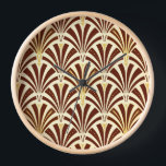 Art Deco-ventilatorpatroon - chocolade op room<br><div class="desc">Digitale reproductie van een klassiek,  Art Deco-behangpapier,  ventilatorpatroon - chocoladebruin op roombeige,  met goud verfraaid</div>