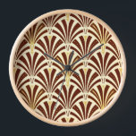Art Deco-ventilatorpatroon - chocolade op room<br><div class="desc">Digitale reproductie van een klassiek,  Art Deco-behangpapier,  ventilatorpatroon - chocoladebruin op roombeige,  met goud verfraaid</div>