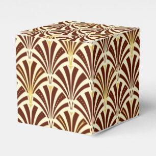 Art Deco-ventilatorpatroon - chocolade op room Bedankdoosjes