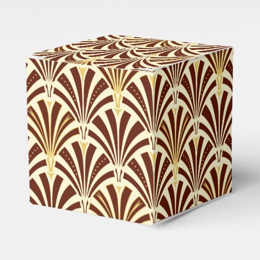 Art Deco-ventilatorpatroon - chocolade op room Bedankdoosjes (Voorkant Zijde)