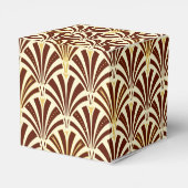 Art Deco-ventilatorpatroon - chocolade op room Bedankdoosjes (Achterkant)