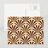Art Deco-ventilatorpatroon - chocolade op room Briefkaart (Voorkant / Achterkant)