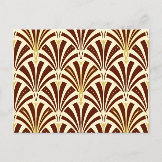 Art Deco-ventilatorpatroon - chocolade op room Briefkaart (Voorkant)
