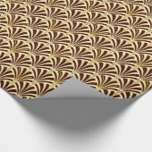 Art Deco-ventilatorpatroon - chocolade op room Cadeaupapier (Hoek)