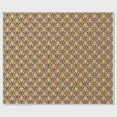 Art Deco-ventilatorpatroon - chocolade op room Cadeaupapier (Vlak)