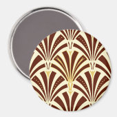 Art Deco-ventilatorpatroon - chocolade op room Magneet (Voorkant / Achterkant)