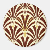 Art Deco-ventilatorpatroon - chocolade op room Magneet (Voorkant)